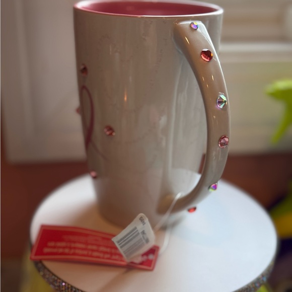 Pink Ribbon Ceramic Mug with Rhinestone accents! - Picture 6 of 7